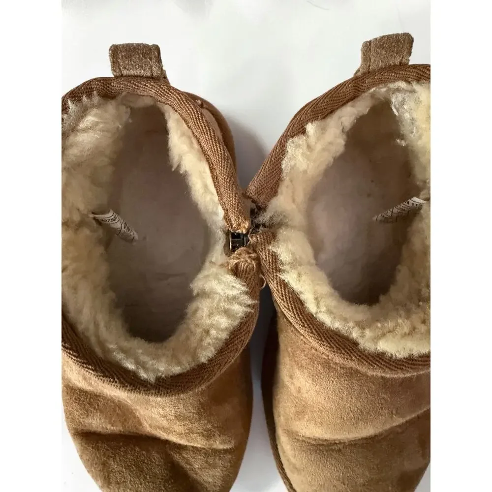 UGG Classic Ultra Mini Toddler Boots Chestnut Suede Size 12